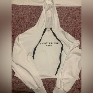 C’est La Vie crop hoodie